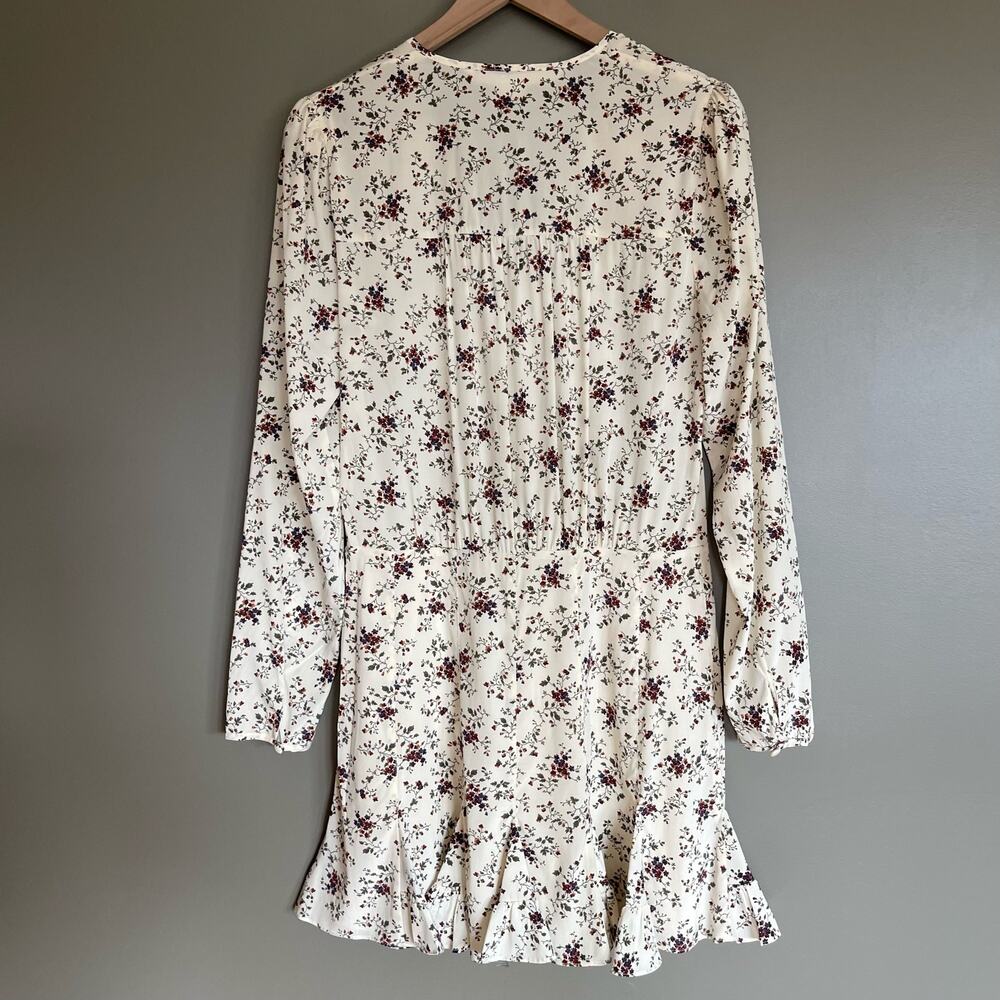 Veronica Beard Riggins Dress Whitestone Size 8 Silk Ivory Cream Floral Blouson - Picture 13 of 16